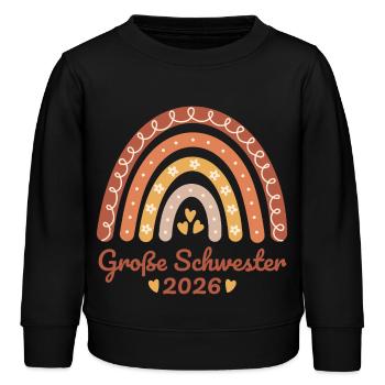 Große Schwester 2026 Regenbogen - Kinder Organic Sweatshirt Mini Changer von Stanley/Stella - Schwarz - Vorne - AI Model Kid Male (0cm)