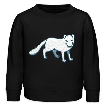 Renard arctique debout - Sweat enfant bio Stanley/Stella - noir - Devant - AI Model Kid Male (0cm)