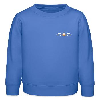Motif minimaliste d’avion de passagers - Sweat enfant bio Stanley/Stella - carolina blue - Devant - AI Model Kid Female (0cm)
