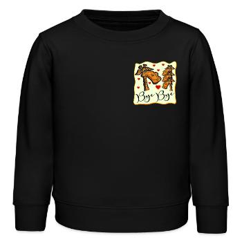 FAREWELL BYE BYE FUNNY - Kids Organic Sweatshirt by Stanley/Stella - black - Front - AI Model Kid Male (0cm)