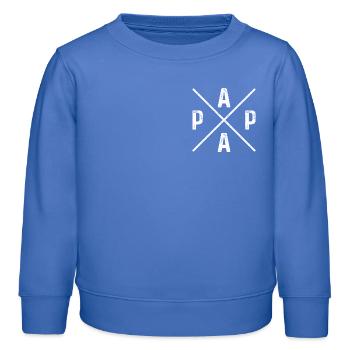 Papa Father Cross Grunge Cadeau de la fête des pères 2026 - Sweat enfant bio Stanley/Stella - carolina blue - Devant - AI Model Kid Female (0cm)
