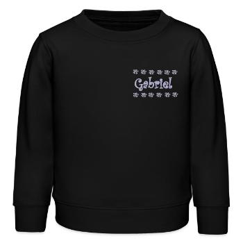Gabriel Florale Pastellname Deco - Kinder Organic Sweatshirt Mini Changer von Stanley/Stella - Schwarz - Vorne - AI Model Kid Male (0cm)