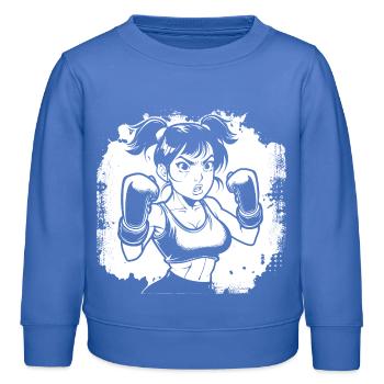 Weiblicher Boxer - Kinder Organic Sweatshirt Mini Changer von Stanley/Stella - carolina Blue - Vorne - AI Model Kid Female (0cm)