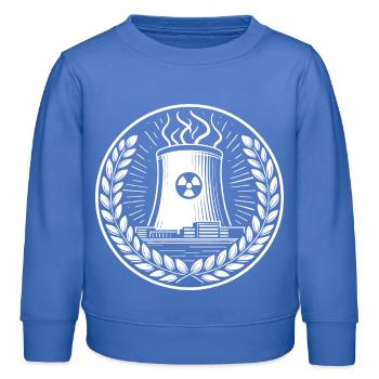 Kernkraftwerk Design – Energie pur - Kinder Organic Sweatshirt Mini Changer von Stanley/Stella - carolina Blue - Vorne - AI Model Kid Female (0cm)