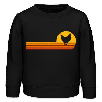 Hühner Sonnenaufgang T-Shirt Lustiges Huhn - Kinder Organic Sweatshirt Mini Changer von Stanley/Stella - Schwarz - Vorne - AI Model Kid Male (0cm)