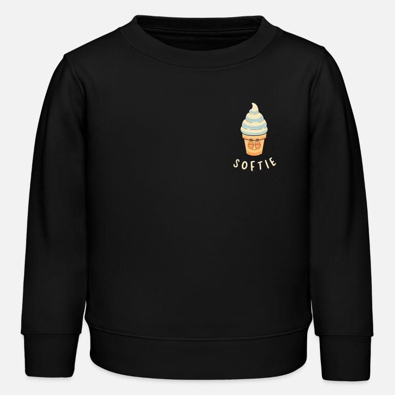 Softie Softeis Comic Icecream Lover - Kinder Organic Sweatshirt Mini Changer von Stanley/Stella - Schwarz