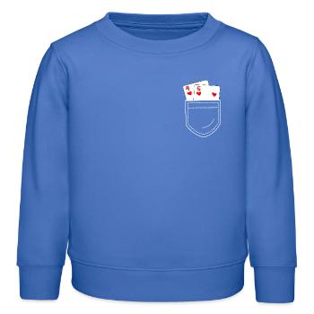 Poker - Sweat enfant bio Stanley/Stella - carolina blue - Devant - AI Model Kid Female (0cm)