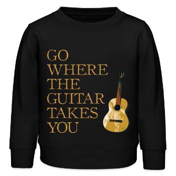 Gitarren Weg - Kinder Organic Sweatshirt Mini Changer von Stanley/Stella - Schwarz - Vorne - AI Model Kid Male (0cm)
