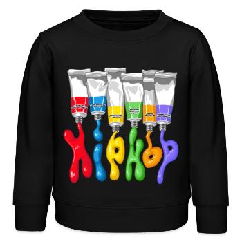 Hip Hop tubes - Sweat enfant bio Stanley/Stella - noir - Devant - AI Model Kid Male (0cm)