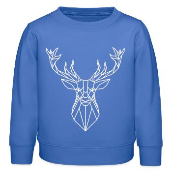 Geometrischer Hirschkopf - Kinder Organic Sweatshirt Mini Changer von Stanley/Stella - carolina Blue - Vorne - AI Model Kid Female (0cm)