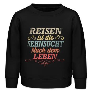 Reisen ist die Sehnsucht nach dem Leben. - Kinder Organic Sweatshirt Mini Changer von Stanley/Stella - Schwarz - Vorne - AI Model Kid Male (0cm)