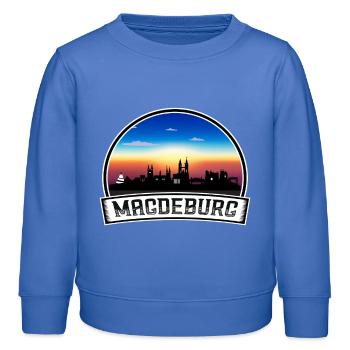 Magdebourg Allemagne Skyline Vintage Sunset Voyage Donc - Sweat enfant bio Stanley/Stella - carolina blue - Devant - AI Model Kid Female (0cm)
