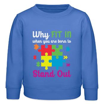 Pourquoi Fit In You êtes né pour se démarquer - Sweat enfant bio Stanley/Stella - carolina blue - Devant - AI Model Kid Female (0cm)