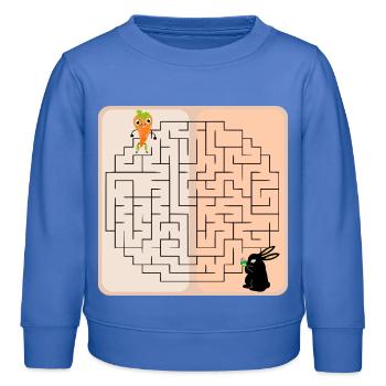 Labyrinthe Lapin de Pâques - Sweat enfant bio Stanley/Stella - carolina blue - Devant - AI Model Kid Female (0cm)