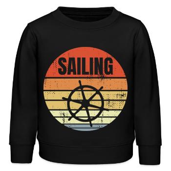 Steuerrad Segelschiff - Kinder Organic Sweatshirt Mini Changer von Stanley/Stella - Schwarz - Vorne - AI Model Kid Male (0cm)