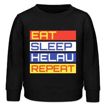 EAT SLEEP HELAU REPEAT Design - Sweat enfant bio Stanley/Stella - noir - Devant - AI Model Kid Male (0cm)