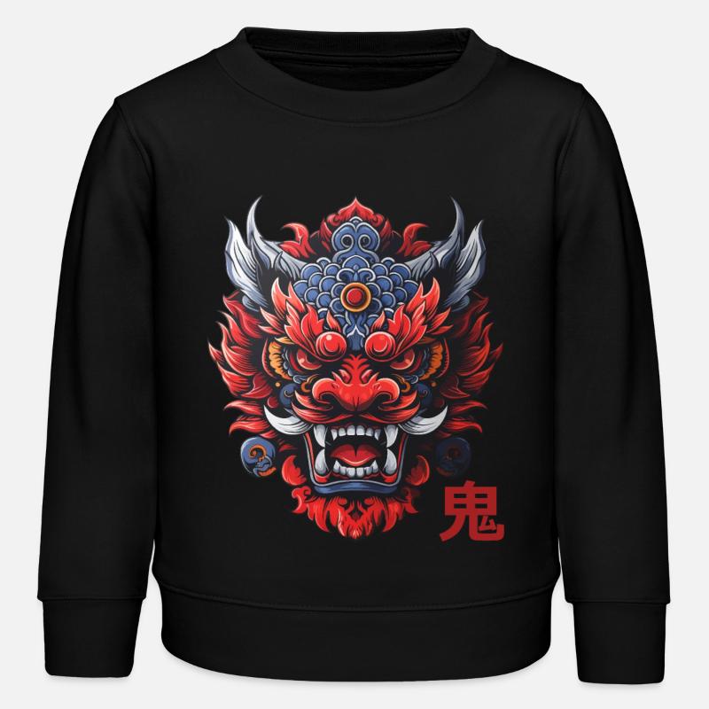 Oni, japanischer Dämon - Kinder Organic Sweatshirt Mini Changer von Stanley/Stella - Schwarz