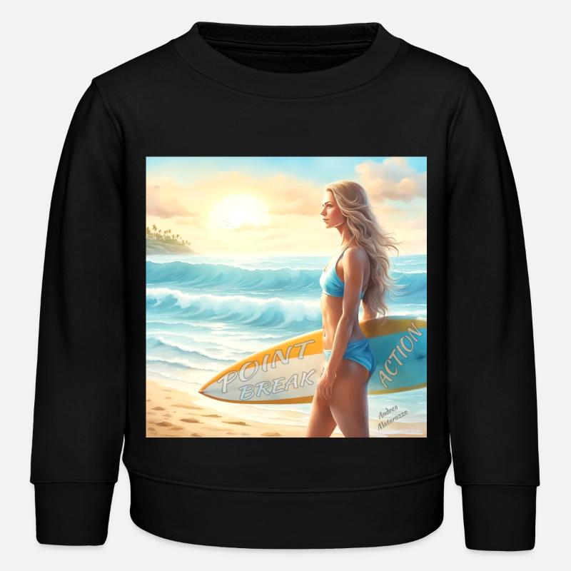 Mädchen Action Surf Point Break 2 - Kinder Organic Sweatshirt Mini Changer von Stanley/Stella - Schwarz