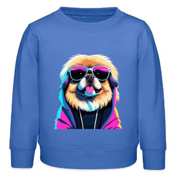 Pekingese Gangster Next Level Löwenhund Hund Gesch - Kinder Organic Sweatshirt Mini Changer von Stanley/Stella - carolina Blue - Vorne - AI Model Kid Female (0cm)