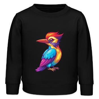 Pic coloré Kawaii personnage de dessin animé oiseau - Sweat enfant bio Stanley/Stella - noir - Devant - AI Model Kid Male (0cm)