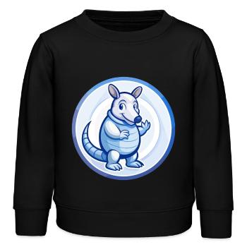 tatou bleu kawaii personnage de dessin animé clipart - Sweat enfant bio Stanley/Stella - noir - Devant - AI Model Kid Male (0cm)