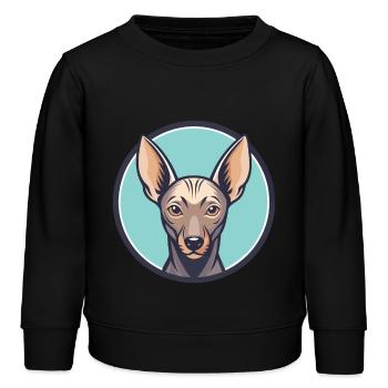 Xoloitzcuintle Hunderasse Cartoon Kawaii Clipart - Kinder Organic Sweatshirt Mini Changer von Stanley/Stella - Schwarz - Vorne - AI Model Kid Male (0cm)