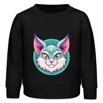 Pixie Bob Katze Rasse Cartoon Kawaii Tier Haustier - Kinder Organic Sweatshirt Mini Changer von Stanley/Stella - Schwarz - Vorne - AI Model Kid Male (0cm)