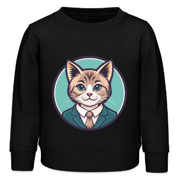 Chantilly Tiffany Chat Race Dessin animé Kawaii Animal - Sweat enfant bio Stanley/Stella - noir - Devant - AI Model Kid Male (0cm)