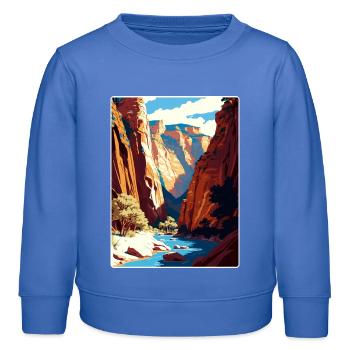 Zion Nationalpark The Narrows Arizona Travel Card - Kinder Organic Sweatshirt Mini Changer von Stanley/Stella - carolina Blue - Vorne - AI Model Kid Female (0cm)