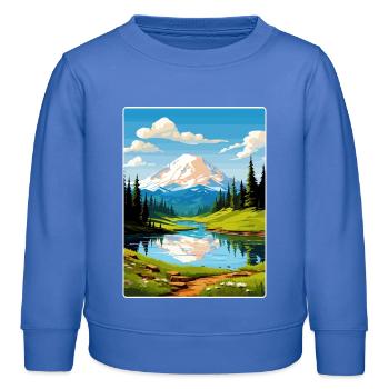 Mount Rainer Neuer Nationalpark Reiseplakat WPA - Kinder Organic Sweatshirt Mini Changer von Stanley/Stella - carolina Blue - Vorne - AI Model Kid Female (0cm)