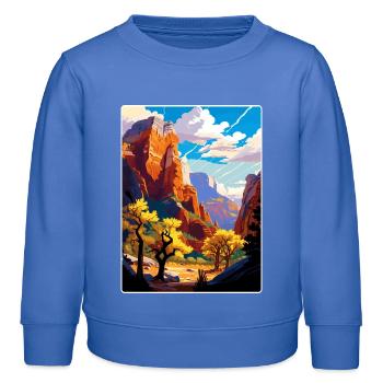 Parc national de Zion Arizona Affiche de voyage souvenir - Sweat enfant bio Stanley/Stella - carolina blue - Devant - AI Model Kid Female (0cm)