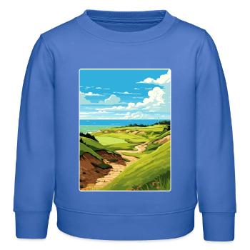 Whistling Straits Golfplatz Reiseposter - Kinder Organic Sweatshirt Mini Changer von Stanley/Stella - carolina Blue - Vorne - AI Model Kid Female (0cm)