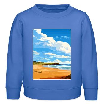 Constantine Bay Cornwall England Reiseposter WPA - Kinder Organic Sweatshirt Mini Changer von Stanley/Stella - carolina Blue - Vorne - AI Model Kid Female (0cm)
