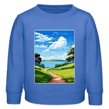 Mount Edgcumbe Country Park, Cornwall, England - Kinder Organic Sweatshirt Mini Changer von Stanley/Stella - carolina Blue - Vorne - AI Model Kid Female (0cm)