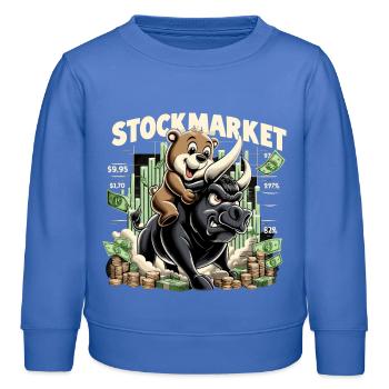 Bourse Marché boursier Bull Bull Bear Profit Gift - Sweat enfant bio Stanley/Stella - carolina blue - Devant - AI Model Kid Female (0cm)