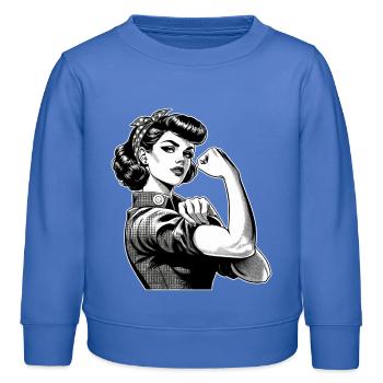 Starke Selbstbewusste Frau Rockabilly Geschenk - Kinder Organic Sweatshirt Mini Changer von Stanley/Stella - carolina Blue - Vorne - AI Model Kid Female (0cm)