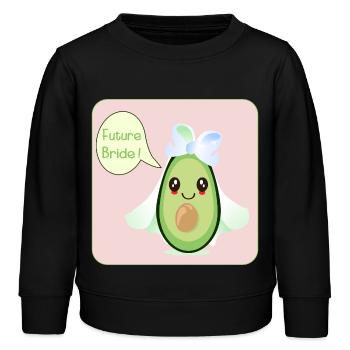 SÜSSE HOCHZEIT AVOCADO ZUKUNFT BRAUT - Kinder Organic Sweatshirt Mini Changer von Stanley/Stella - Schwarz - Vorne - AI Model Kid Male (0cm)