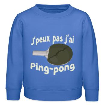Ping-Pong-Pause Humor - Kinder Organic Sweatshirt Mini Changer von Stanley/Stella - carolina Blue - Vorne - AI Model Kid Female (0cm)