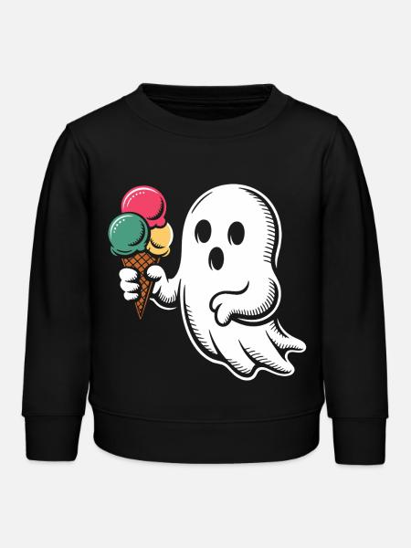 Geist mit Eiscreme - Kids Organic Sweatshirt by Stanley/Stella - black