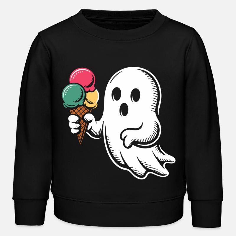 Geist mit Eiscreme - Kinder Organic Sweatshirt Mini Changer von Stanley/Stella - Schwarz