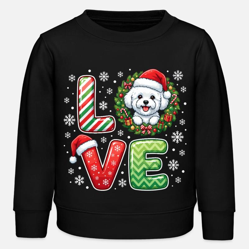 Bichon Frisé Love Weihnachten Hund Geschenk Süß - Kinder Organic Sweatshirt Mini Changer von Stanley/Stella - Schwarz