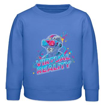 Virtual Reality SciFi - Kids Organic Sweatshirt by Stanley/Stella - carolina blue - Front - AI Model Kid Female (0cm)