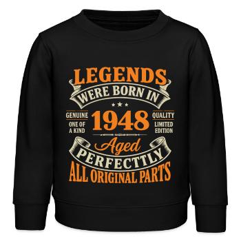 Légendes 1948 : Âge Parfait, Originales - Sweat enfant bio Stanley/Stella - noir - Devant - AI Model Kid Male (0cm)