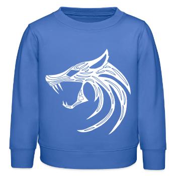 Weißer dämonischer Wolf - Kinder Organic Sweatshirt Mini Changer von Stanley/Stella - carolina Blue - Vorne - AI Model Kid Female (0cm)