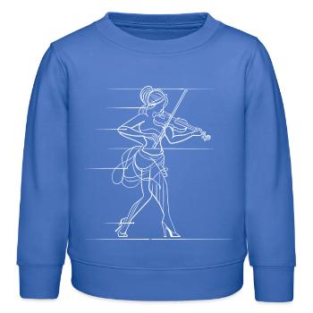 Violoniste - Sweat enfant bio Stanley/Stella - carolina blue - Devant - AI Model Kid Female (0cm)