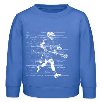 Lacrosse Spieler Zeichnung - Kinder Organic Sweatshirt Mini Changer von Stanley/Stella - carolina Blue - Vorne - AI Model Kid Female (0cm)