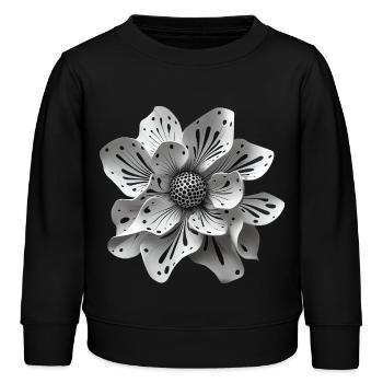 Fleur Edelweiss Abstrait - Sweat enfant bio Stanley/Stella - noir - Devant - AI Model Kid Male (0cm)