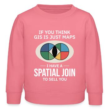GIS Spatial Join Map Datenanalyse - Kinder Organic Sweatshirt Mini Changer von Stanley/Stella - Pink  - Vorne - AI Model Kid Female (0cm)