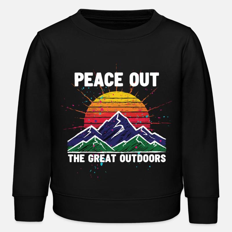 Frieden draußen Great Outdoors Mountain Sun - Kinder Organic Sweatshirt Mini Changer von Stanley/Stella - Schwarz