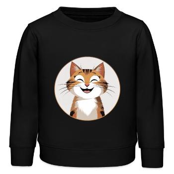 Grinsekatze – Lustig, für kleine Katzenfans - Kinder Organic Sweatshirt Mini Changer von Stanley/Stella - Schwarz - Vorne - AI Model Kid Male (0cm)